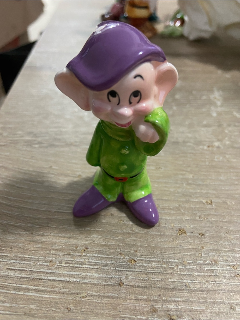 Vintage Disney Japan Ceramic Snow White & the Seven Dwarfs Dopey 3" Figurine
